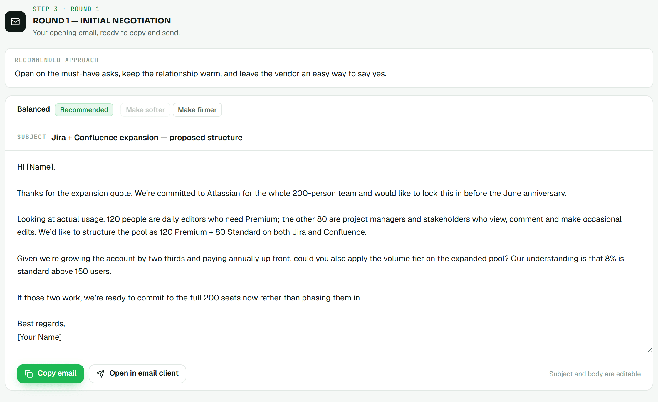 Screenshot — email section